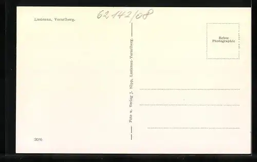 AK Lustenau, Totalansicht mit Wegkreuz