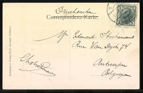 AK Feldkirch, Justizpalast mit Brücke