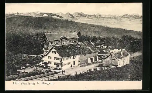 AK Fluh b. Bregenz, Ortsansicht aus der Vogelschau