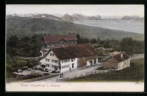 AK Fluh b. Bregenz, Ortsansicht aus der Vogelschau