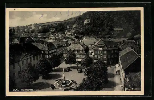 AK Suhl, Marktplatz aus der Vogelschau