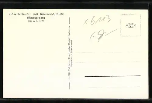 AK Masserberg /Thür. Wald, Gasthaus Massermühle