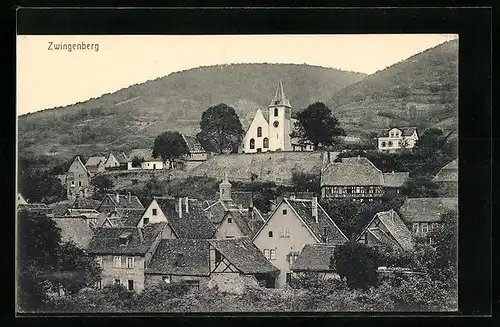 AK Zwingenberg, Blick auf die Dächer der Gemeinde