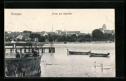 AK Prenzlau, Uferpartie am Uckersee