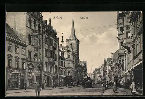 AK Erfurt, Strassenbahn am Anger
