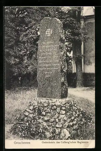 AK Grossbeeren, Gedenkstein des Colbergschen Regiments