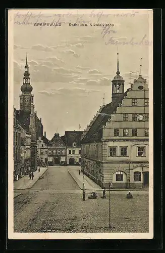 AK Greifswald, Rathaus und Nikolaikirche