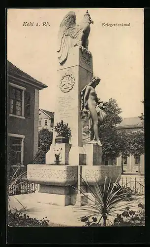 AK Kehl a. Rh., Kriegerdenkmal im Sonnenschein