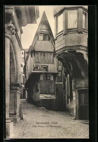 AK Berncastel-Cues, Alte Häuser am Marktplatz