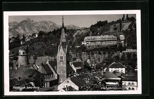 AK Feldkirch, Ortsansicht mit Kirche