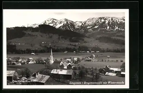 AK Lingenau i. Bregenzerwald, Ortsansicht mit Winterstaude