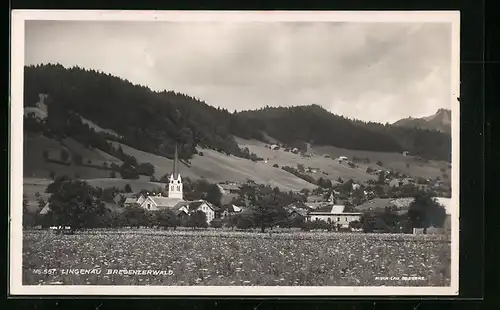 AK Lingenau i. Bregenzerwald, Ortsansicht mit Kirche