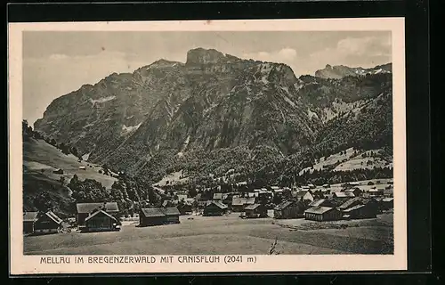 AK Mellau i. Bregenzerwald, Totalansicht mit Canisfluh