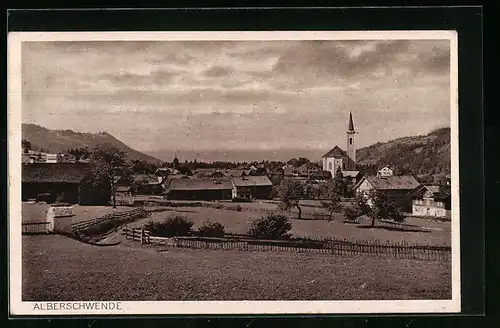 AK Alberschwende, Ortsansicht mit Kirche