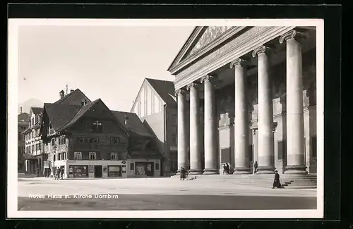 AK Dornbirn, Rotes Haus mit Kirche
