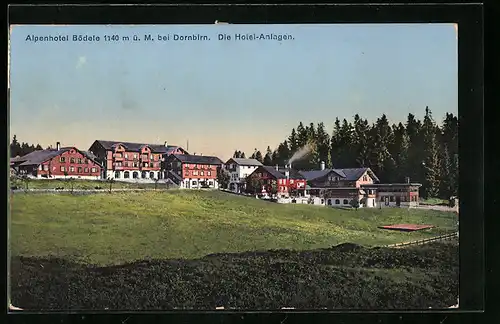 AK Dornbirn, Alpenhotel Bödele mit Anlagen