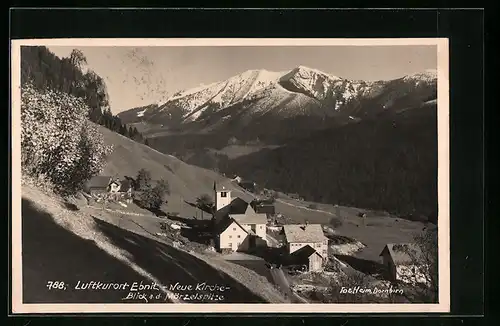 AK Ebnit, Neue Kirche mit Blick a. d. Mörzelspitze