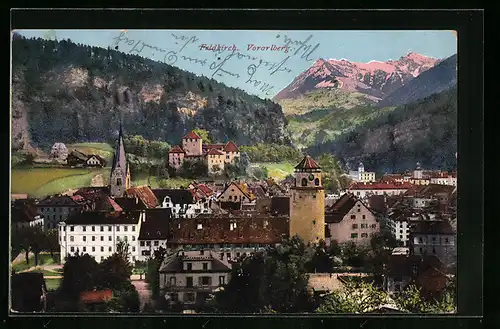 AK Feldkirch, Totalansicht aus der Vogelschau