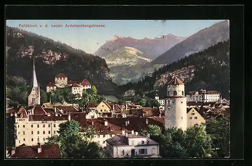AK Feldkirch, Ortsansicht v. d. neuen Ardetzenbergstrasse