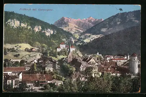 AK Feldkirch, Stadtpanorama mit Gurtisspitze