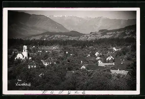 AK Ludesch, Teilansicht mit Bergpanorama