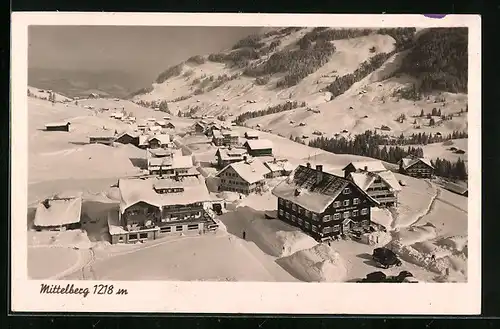 AK Mittelberg, Teilansicht im Schnee