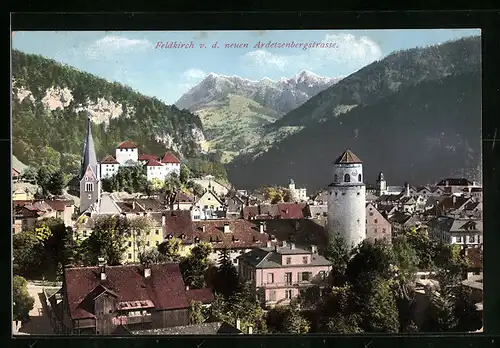 AK Feldkirch, Teilansicht mit Kirche v. d. neuen Ardetzenbergstrasse