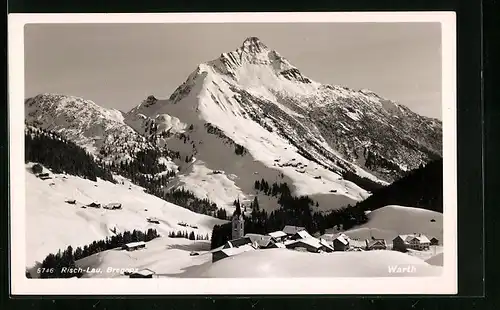AK Warth, Teilansicht mit Bergen im Schnee