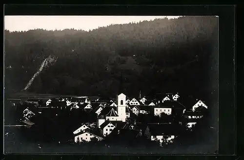 Foto-AK Nüziders, Teilansicht mit Kirche