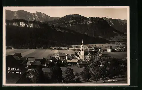 AK Bezau, Teilansicht mit Kirche