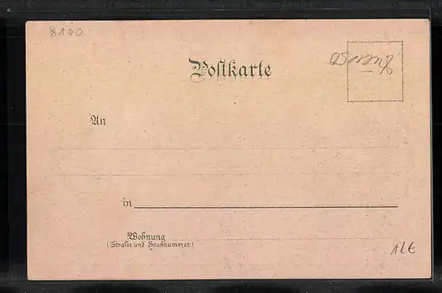 Lithographie Garmisch, Teilansicht, Badersee, Partnachklamm