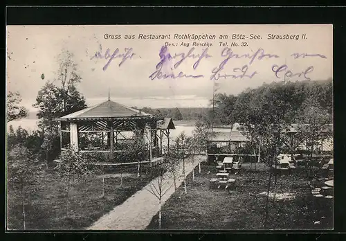 AK Strausberg, Restaurant Rotkäppchen am Bötzsee