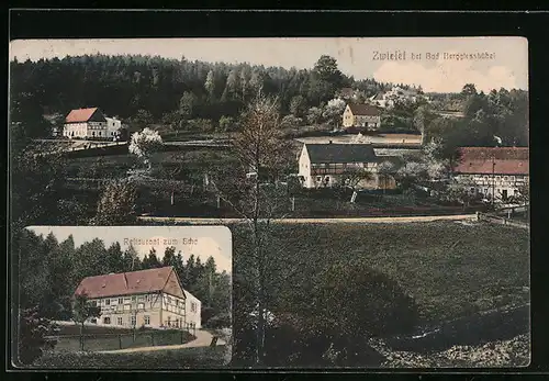 AK Zwiesel bei Bad Berggiesshübel, Restaurant zum Echo, Totalansicht
