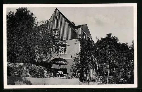 AK Weissig b. Rathen, Land- und Gasthaus Pietsch von der Strasse gesehen