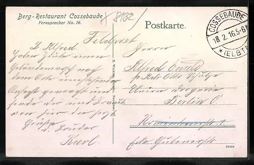 AK Cossebaude, Konzert- u. Ball-Etablissement, Totalansicht aus der Vogelschau