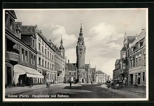 AK Dahme i. Mark, Hauptstrasse und Rathaus