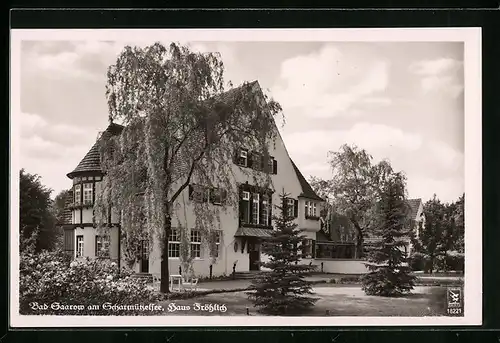 AK Bad Saarow a. Scharmützelsee, Haus Fröhlich mit Garten