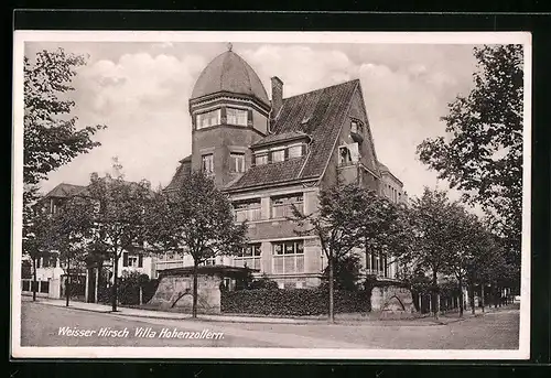 AK Dresden-Weisser Hirsch, Strassenpartie mit Villa Hohenzollern