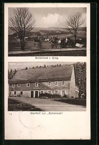 AK Schönfeld i. Erzg., Gasthof zur Schmiede