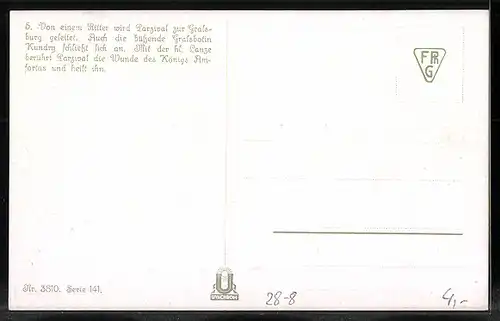 Künstler-AK Parsival bei der Heilung des Königs Amfortas