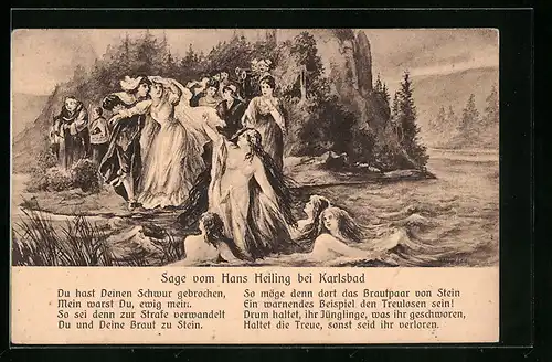 Künstler-AK Sage vom Hans Heilig bei Karlsbad