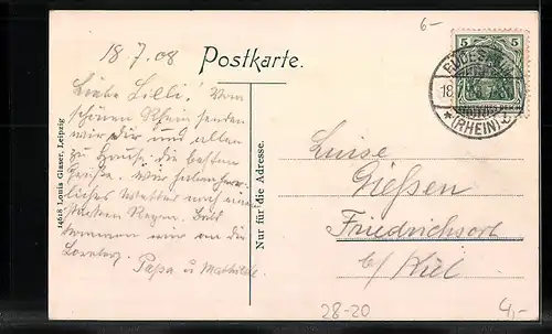 AK Loreleyfelsen mit Dampfboot in spiegelglattem Wasser