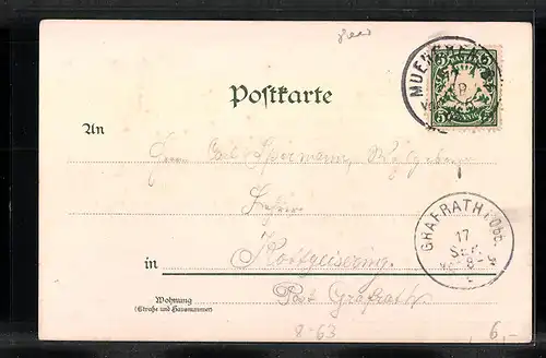 Mondschein-Lithographie München, Löwenbräu-Keller, Münchener Kindl mit gefülltem Bierkrug