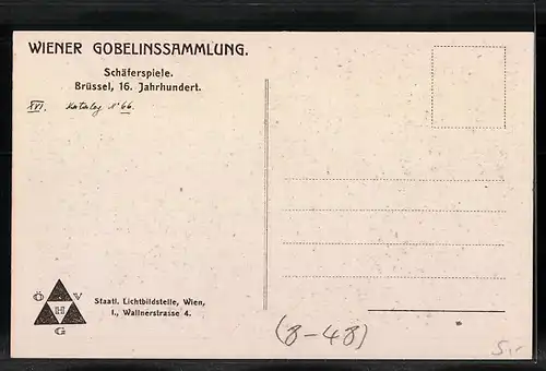 Künstler-AK Wiener Gobelinsammlung, Schäferspiele