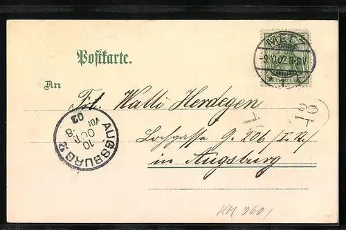 Lithographie Metz, Prinz Friedrich Karl Denkmal und Veste Friedrich Karl