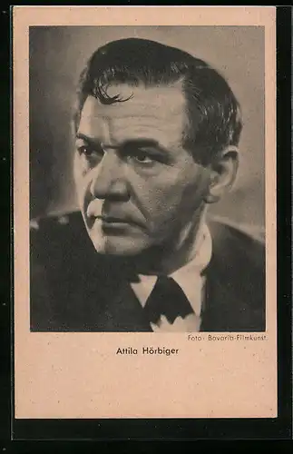 AK Schauspieler Attila Hörbiger mit ernstem Gesicht
