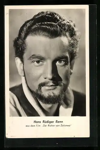 AK Schauspieler Hans-Rüdiger Renn mit Bart und gewelltem Haar