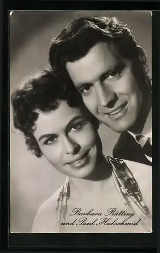 AK Schauspieler Barbara Rütting und Paul Hubschmid in dem Film Glücksritter