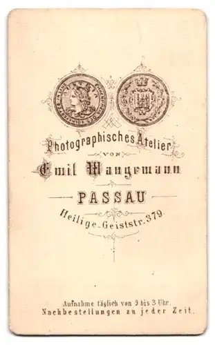 Fotografie Emil Wangemann, Passau, Heilige Geiststrasse 379, junger Mann mit Taschenuhr und Krawatte