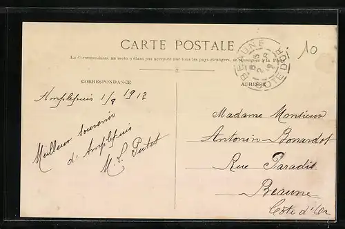 AK Amplepuis, Rue de Tarare et Chateau Carrier